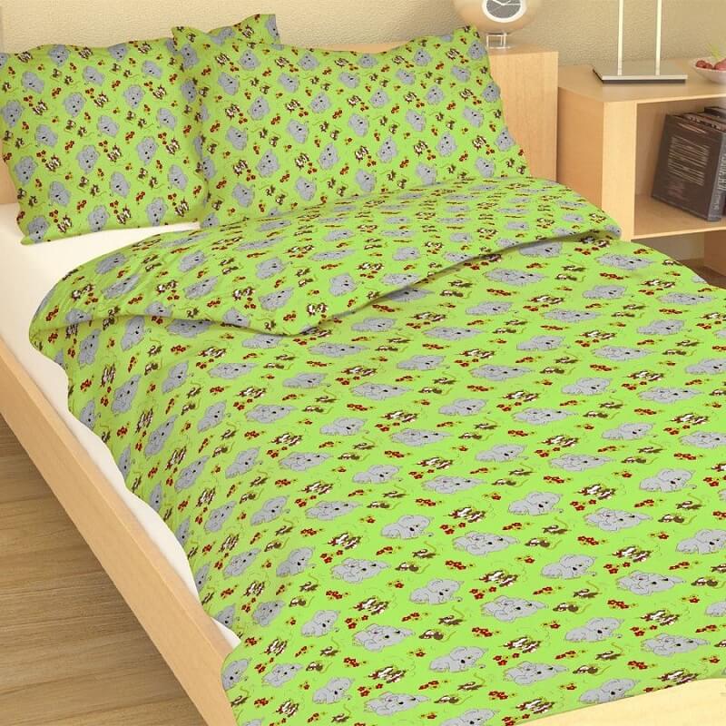 Povlečení dětské bavlna velká postel Slůně zelené, Výběr zapínání: