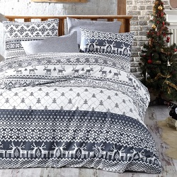 Vánoční povlečení bavlna 140x200, 70x90cm Christmas grey