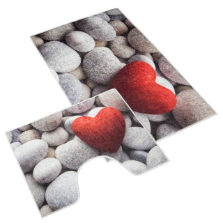 Koupelnová sada předložek 3D 60x100+60x50cm Světlé kameny