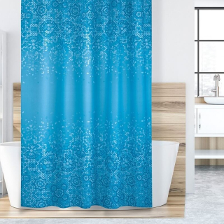 Koupelnový závěs modrá mozaika