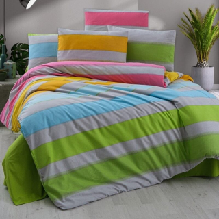 Povlečení francouzské krep 200x200, 70x90 Rainbow color, Výběr zapínání: zipový uzávěr